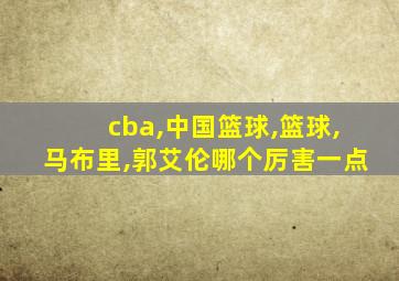 cba,中国篮球,篮球,马布里,郭艾伦哪个厉害一点