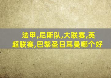 法甲,尼斯队,大联赛,英超联赛,巴黎圣日耳曼哪个好