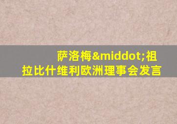 萨洛梅·祖拉比什维利欧洲理事会发言